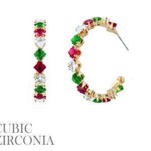 Christmas Zirconia Hoops